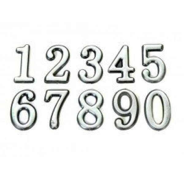 Цифра дверного номера "5" хром самоклеющ h=5 см