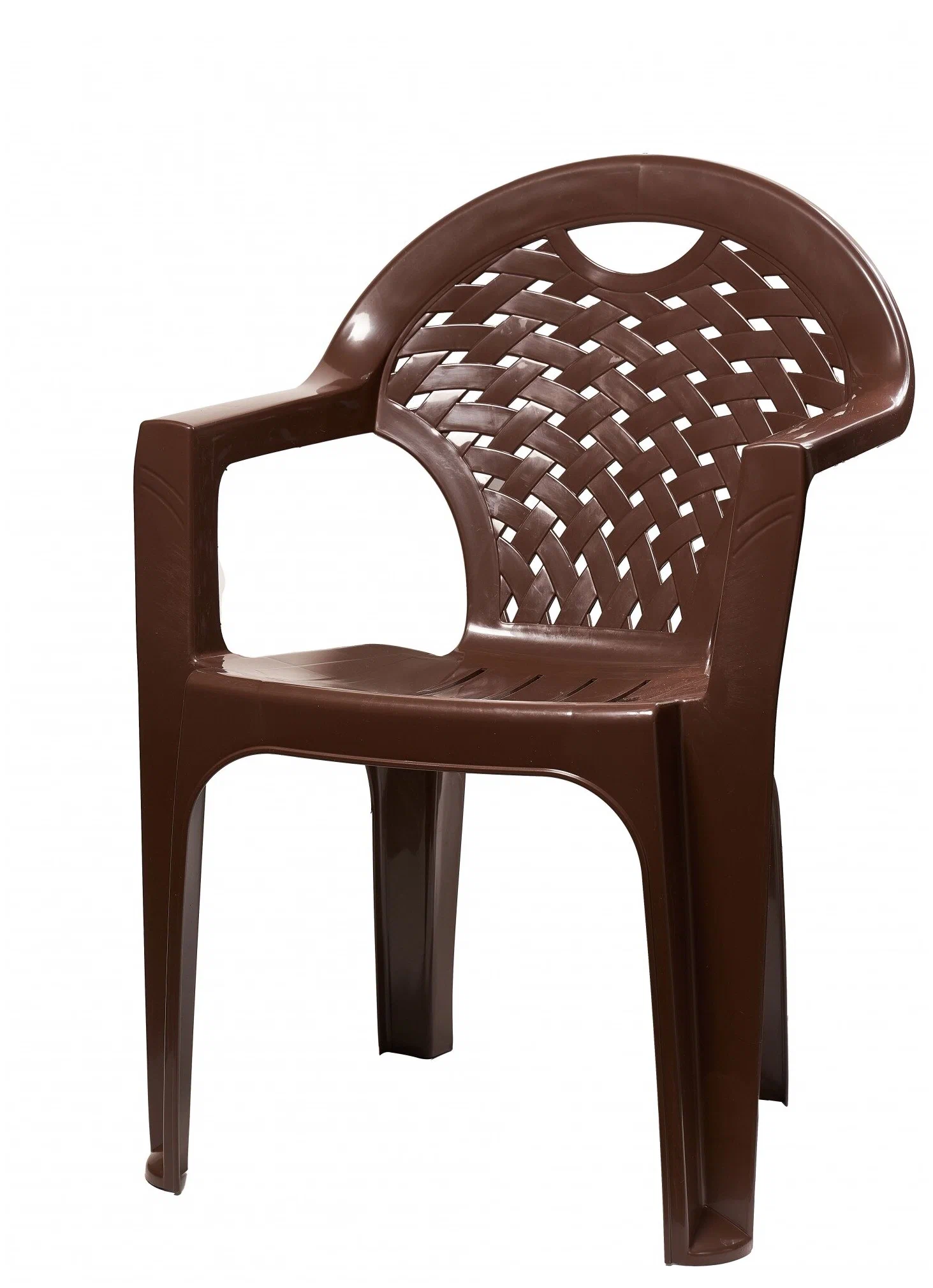 Кресло пласт.Коричневое М8020