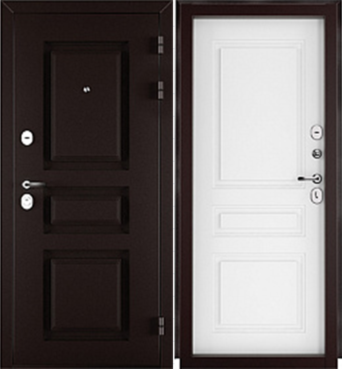 Дверь металлическая Луара Рационалист 2050-860-R, дуб пасаден/ясень белоснежный, правая