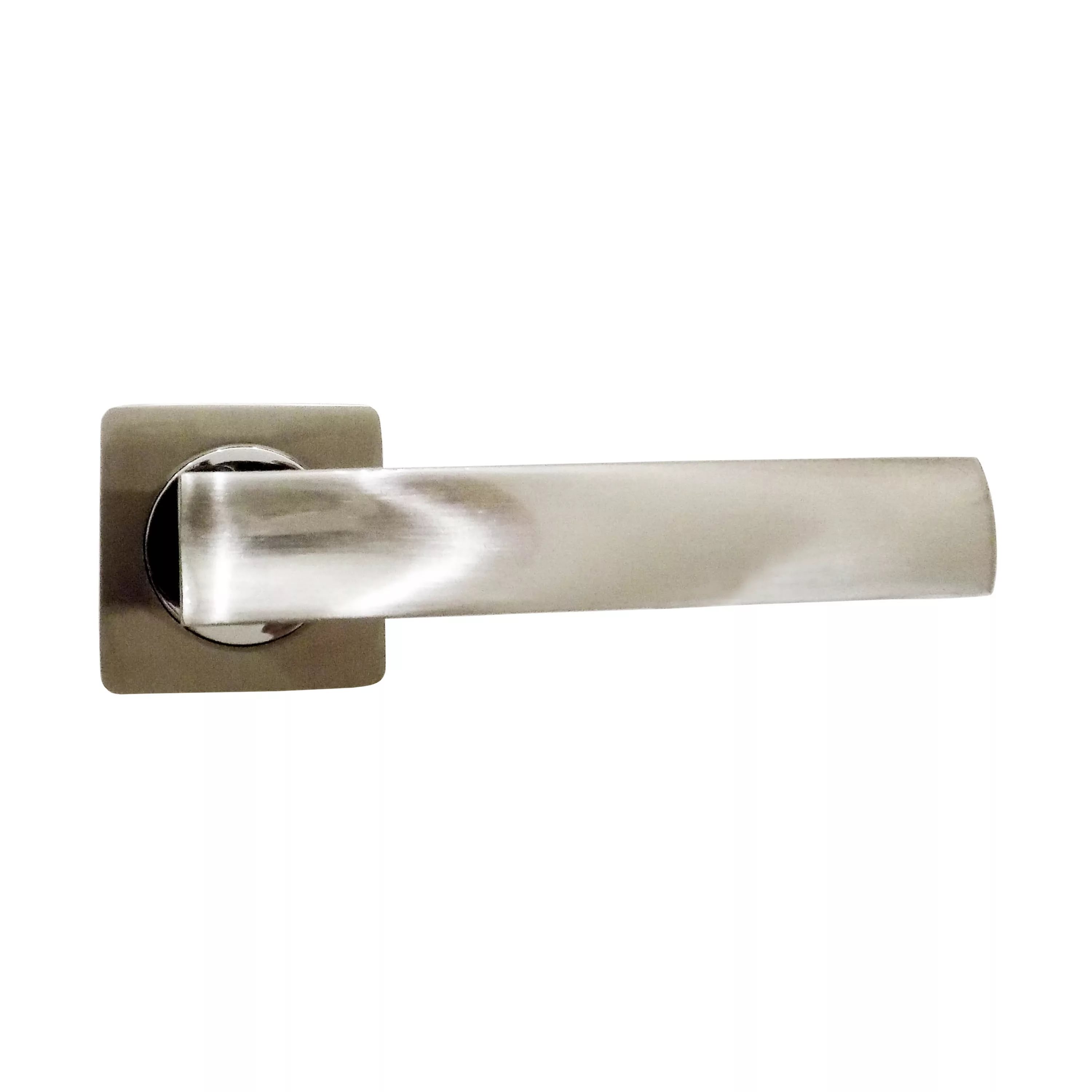 Ручки дверные на розетке никель/ хром "TRODOS" AL-02-A845 SN/CP квадр. осн. _