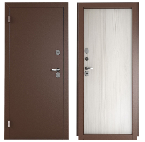 Дверь металлическая Винтер-100 2050/980/ L  Дуб беленый,левая