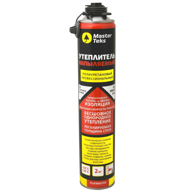 Утеплитель напыляемый MasterTeks PM полиуретановый профессиональный всесезонный 810мл /9413404 - 9413404 - купить в АПлайн