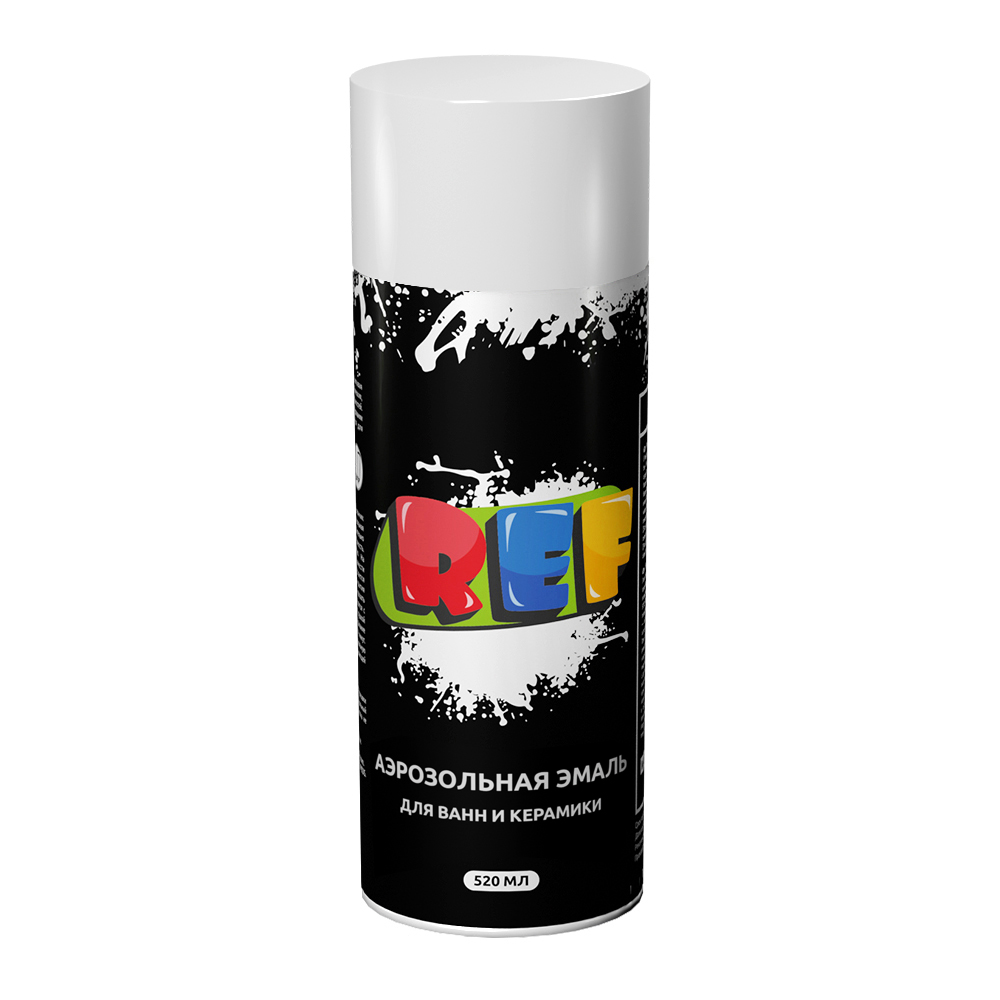 Аэрозольная эмаль для ванн и керамики REF белая RAL 9003 520мл