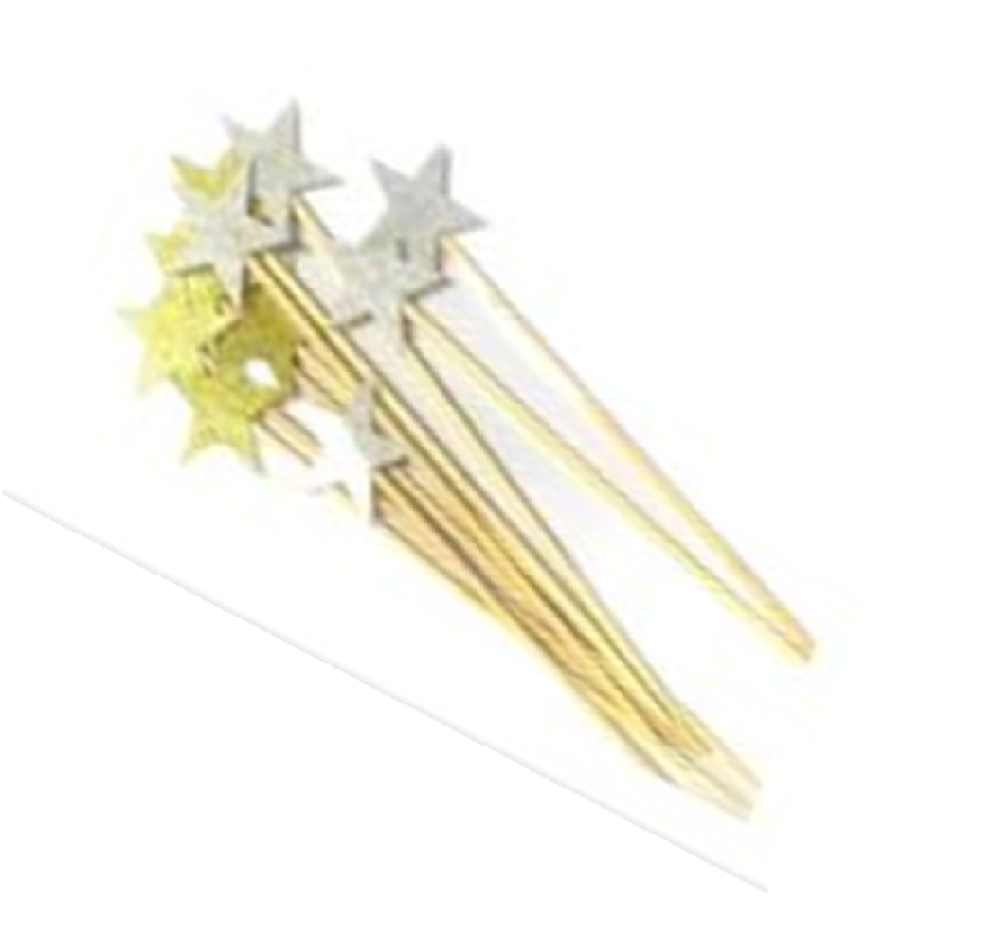 Топперы для торта бамбуковые Звездочки 10шт 160мм 15986