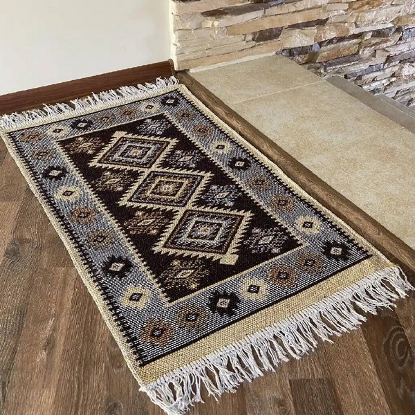 Коврик хлопковый  Kilim Usak 60х120 вишнево-кремовый UK2071UK2071- купить в АПлайн