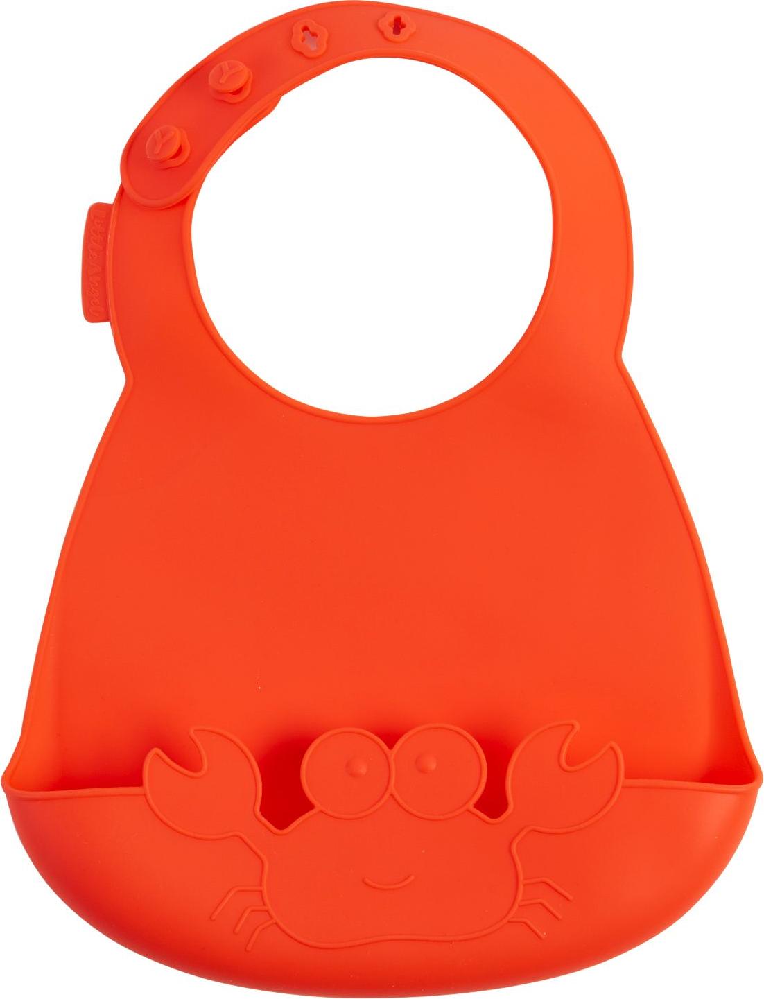 НАГРУДНИК СИЛИКОНОВЫЙ LALABABY PLAY WITH ME КРАСНЫЙ LA1329КРАБ