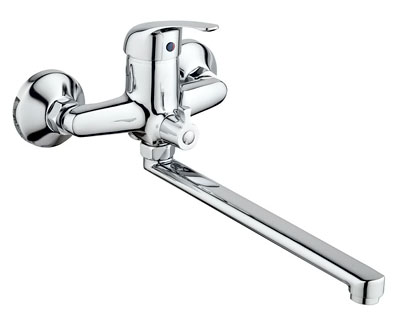 Смеситель для ванны АНТЕЙ D40 хромированный с длинным изливом 300мм Альфа арт.227021 