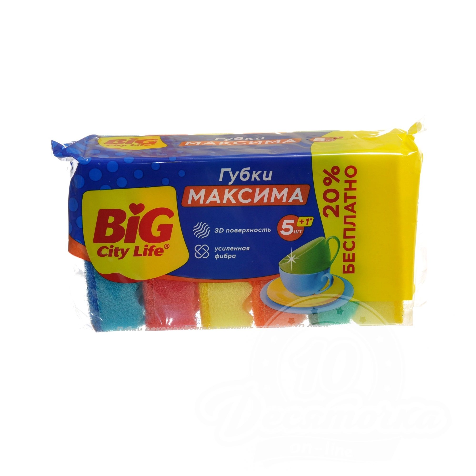 Губка для посуды BIG CITY МАКСИМА 5+1 5105732
