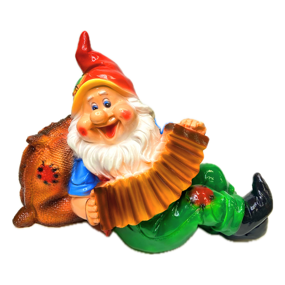 Фигура садовая гипс Гном на привале 240х340мм арт.424