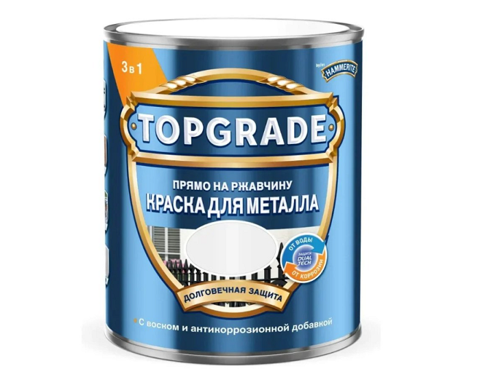 Краска по металлу Topgrade (Hammerite) 3в1 Гладкая RAL9005 Черная 0,75л 50036363- купить в АПлайн