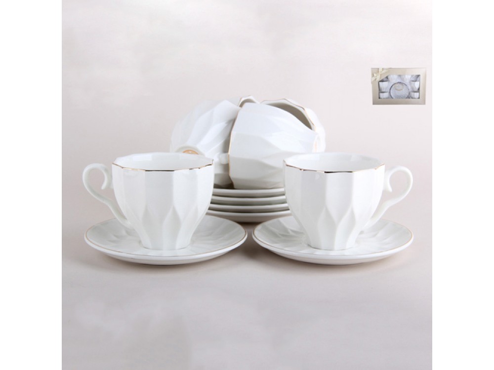 Набор чайный 6 чашек 200мл 6 блюдец TC82L-12GTC82L-12G- купить в АПлайн