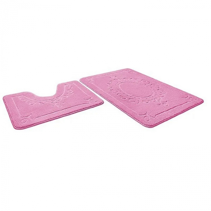 Набор ковриков для ванной комнаты SHAHINTEX ЭКО  2 ПР. Розовый 45х71+45х43 см