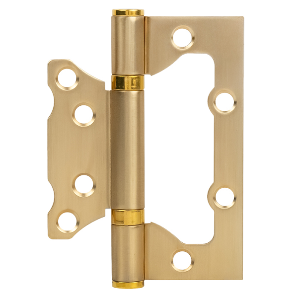 Петля накладная (бабочка) НОРА-М ISPARUS 800-4 100х75х2,5мм сатинированное золото (2шт)