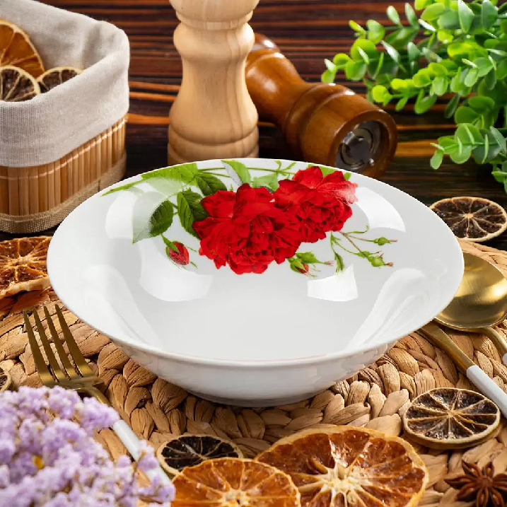 Салатник керам.круглый Daniks Алая роза 20х5.5см 0.9л 454764