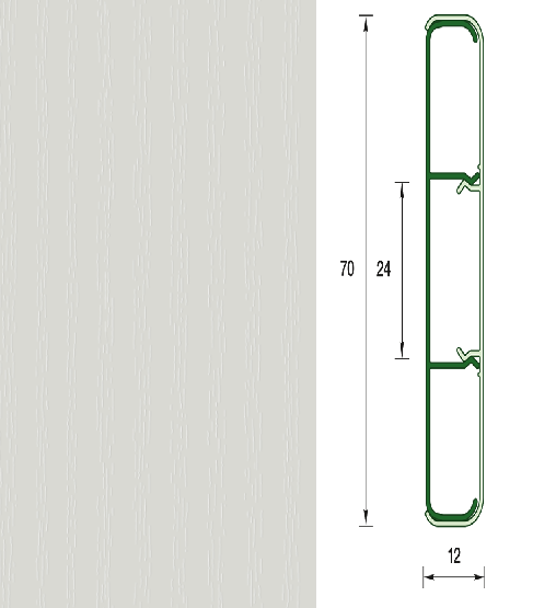 Наличник "Деконика" с кабель-каналом 70мм 2,2м, 002 Светло-серый