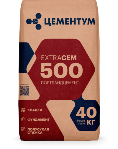 Цемент ЦЕМ II/А-И 42,5Н (М500) Д-20 ЦЕМЕНТУМ ExtraCEM 40кг