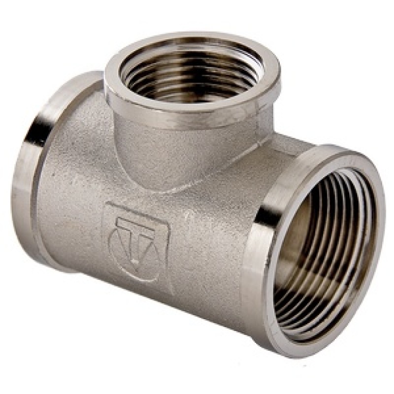 Тройник 3/4"х1/2"х3/4" внутренняя резьба никелированный /309/