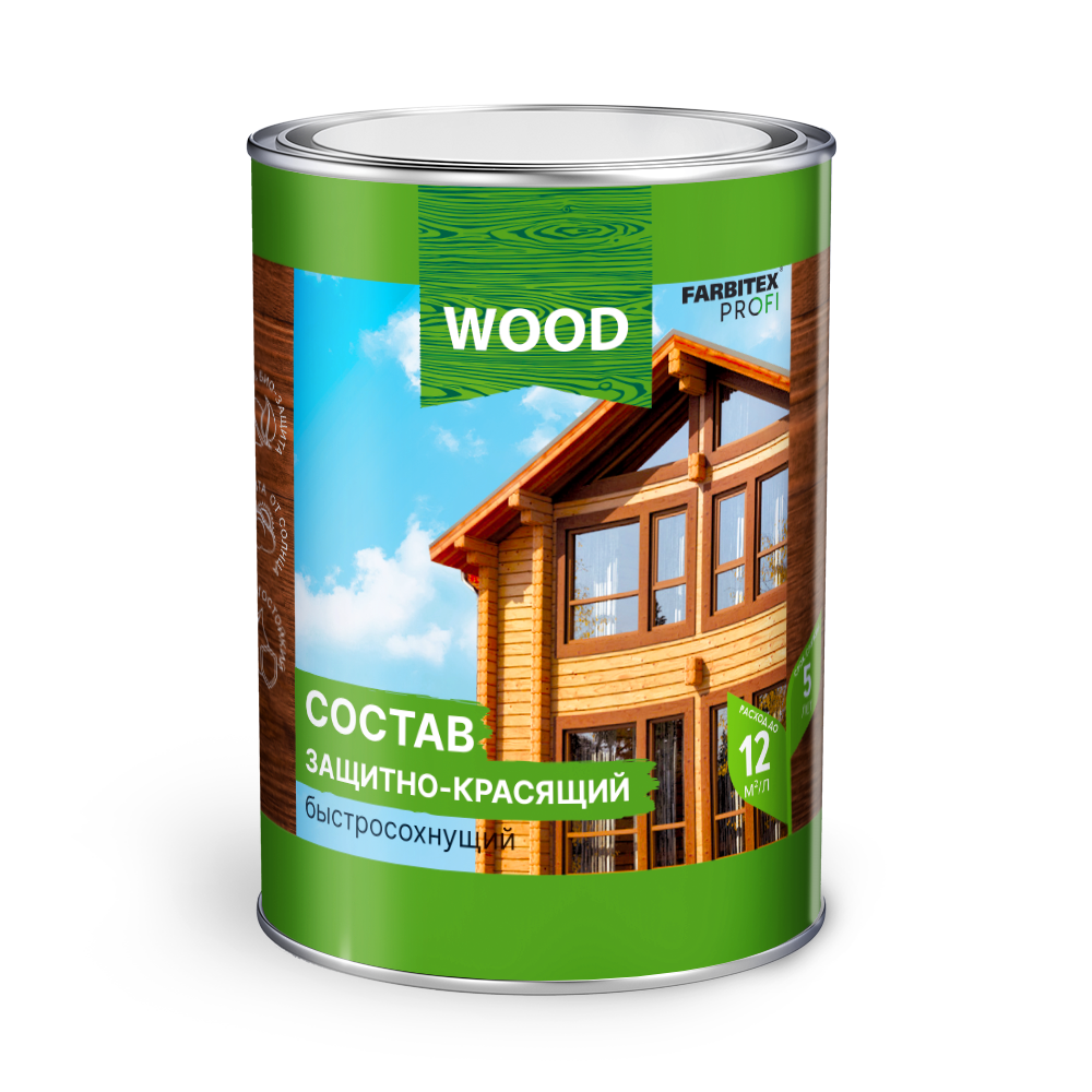 Состав защитно-красящий д/древесины FARBITEX ПРОФИ WOOD алкидный махагон 0,75л