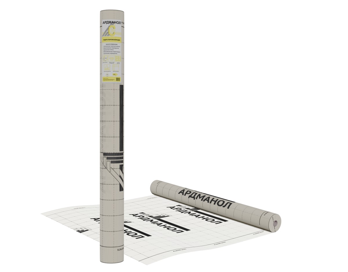 Изоляционный материал "Ардманол" C гидро-пароизоляция (70гр/м2) 60м2