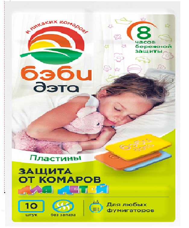 Пластины от комаров БЭБИ ДЭТА детские 10шт 1107