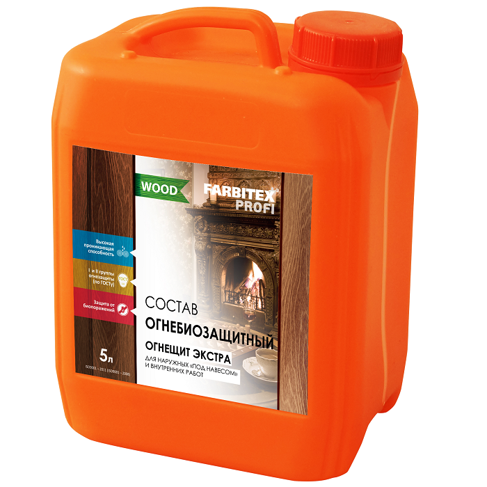 СОСТАВ ОГНЕЗАЩИТНЫЙ ПРОПИТОЧНЫЙ "ОГНЕЩИТ ЭКСТРА" FARBITEX ПРОФИ WOOD 10Л