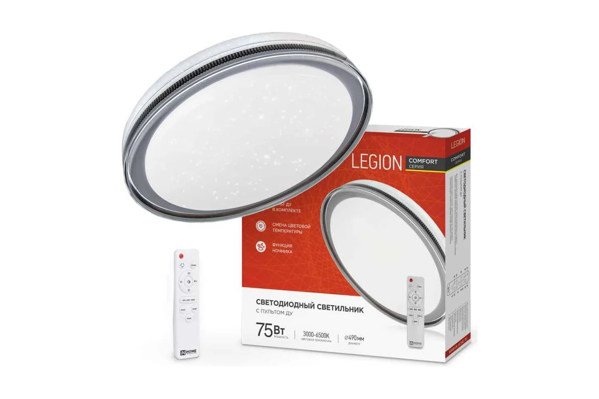 Светильник св/д COMFORT LEGION 75Вт 3000-6500К 500х100 пульт "IN HOME" /734