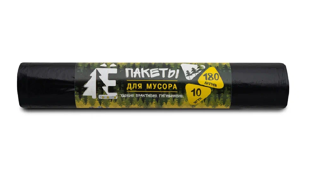 Мешки д/м ПВД Ё-Ромашка 180л 25мкм 10шт ЕЛР-ВР-1801035Ч