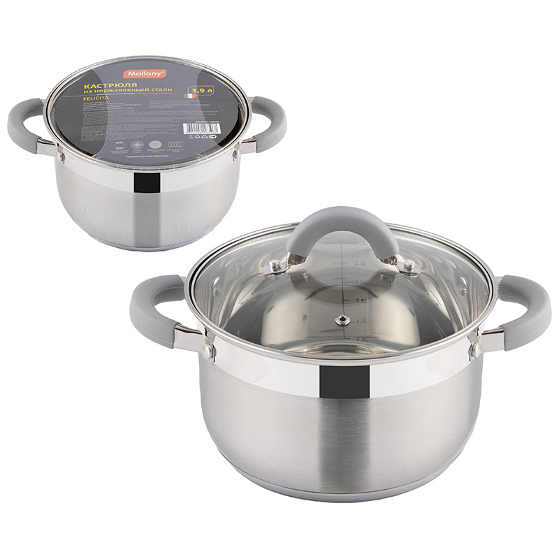 Кастрюля нерж. Felicità 3,9л 20х12,5см 9388