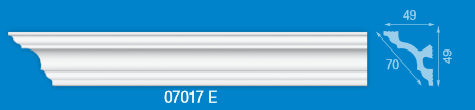 Плинтус потолочный инжекционный "Формат" №07017Е 2м DESC-207017-WH-0055