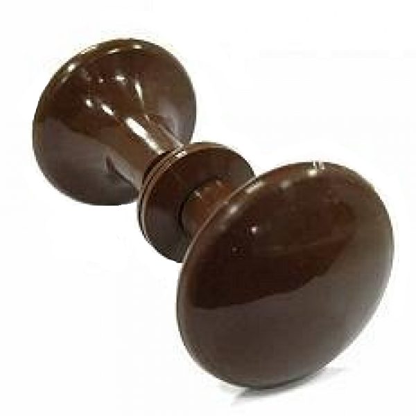 Ручка-кнопка пластик D-60мм (большая) темно-коричневая