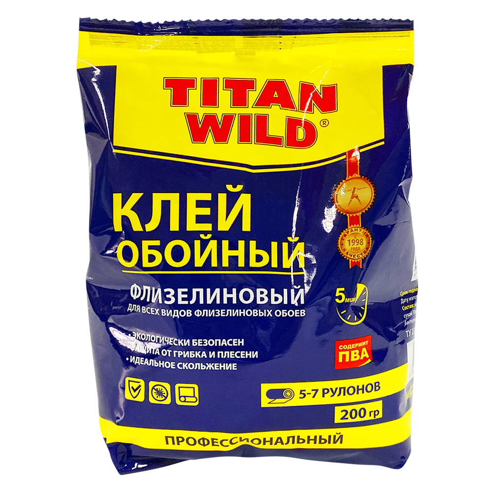 Клей обойный TITAN WILD флизелиновый п/э TWF200-SP 200г