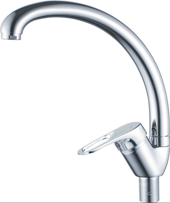 Смеситель для кухни LEMEN Утка хромированный с высоким изливом LС-91313