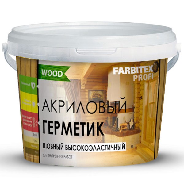 Герметик акриловый FARBITEX PROFI  шовный высоколастичный белый 6 кг