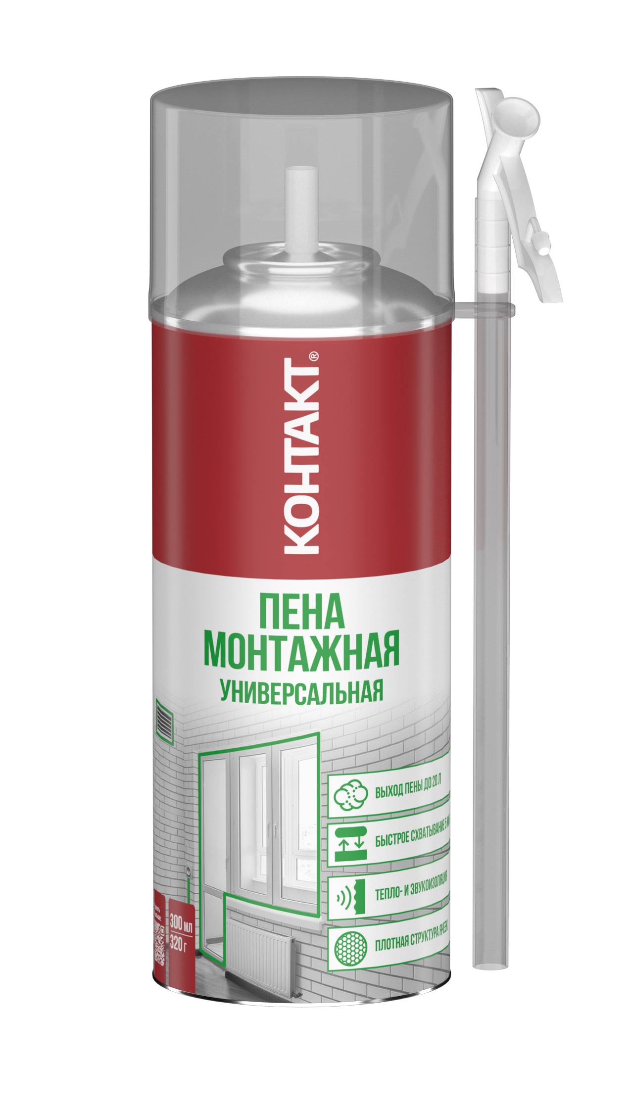 Пена монтажная КОНТАКТ бытовая универсальная 300мл