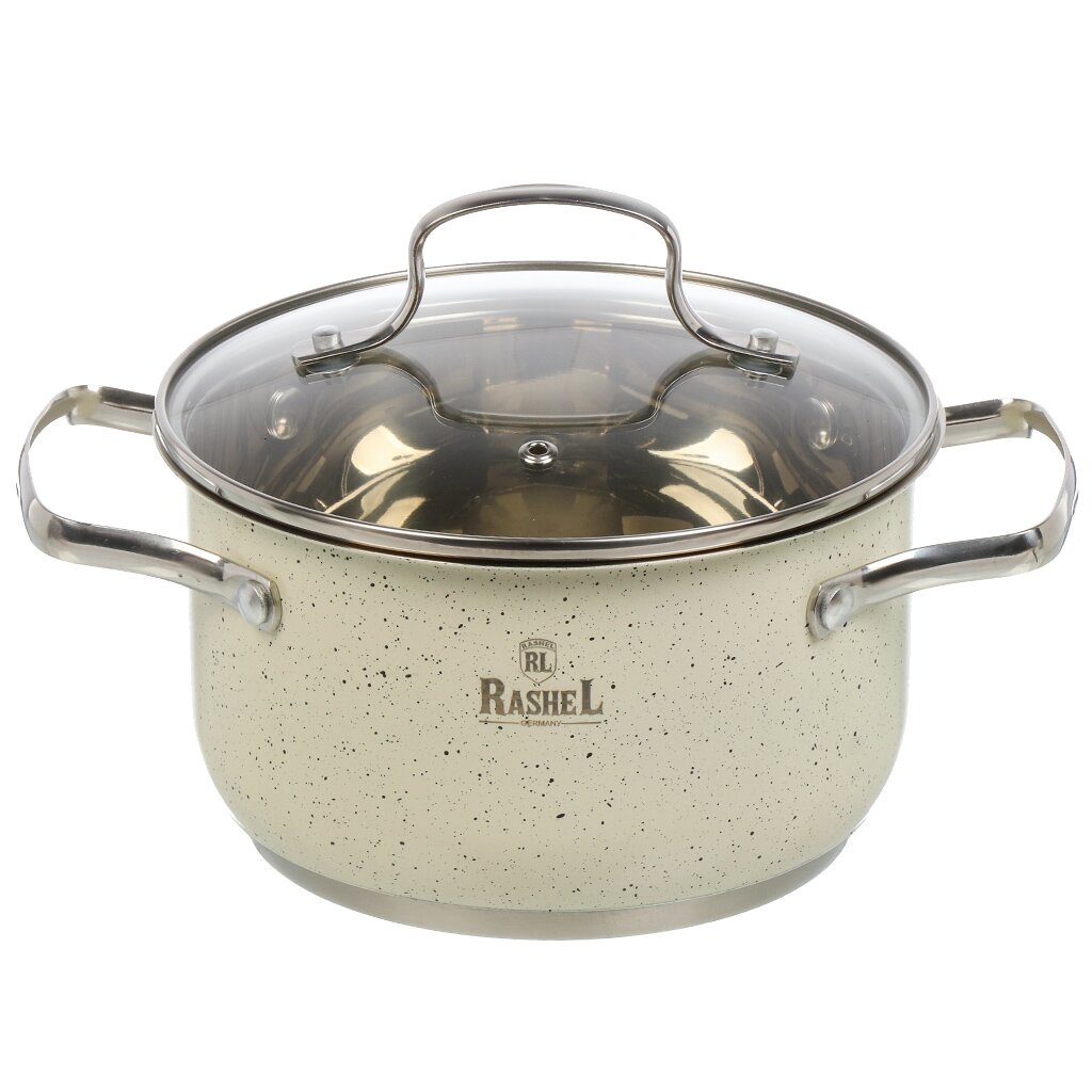 Кастрюля нерж. Rashel 2,6л кремовый гранит R-206в