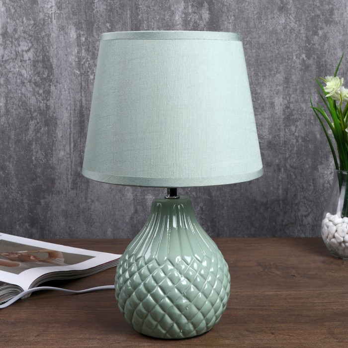 ЛАМПА НАСТОЛЬНАЯ "ЕЛЕНА" 1Х40ВТ Е14 ГОЛУБОЙ 