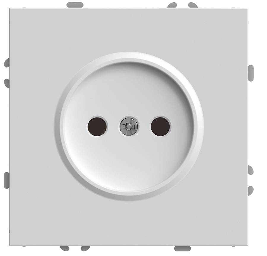 Розетка "Эмили" 1 СП белый фарфор механизм без заземления, шторки soft touch Stekker RST16-5109-01