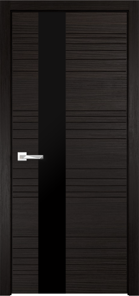 Дверь ДО "Next" Новелла 1 600х2000 Венге (Лакобель черное), Экошпон