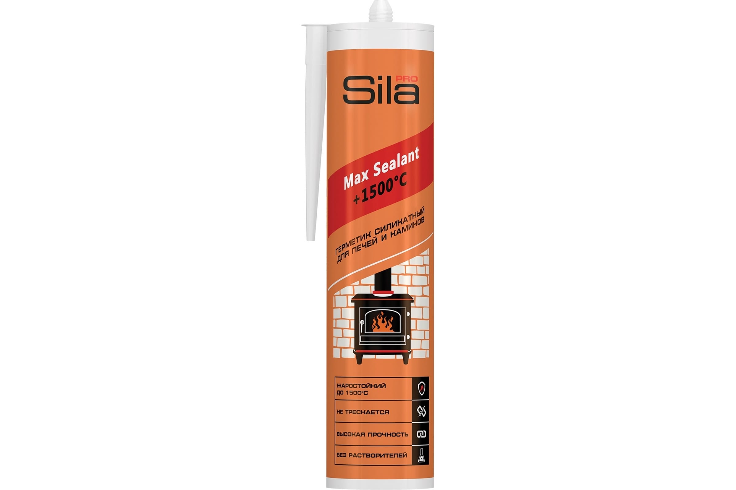 Герметик для печей Sila PRO Max Sealant +1500 красно-коричневый 280мл  SPRB_1500_280- купить в АПлайн