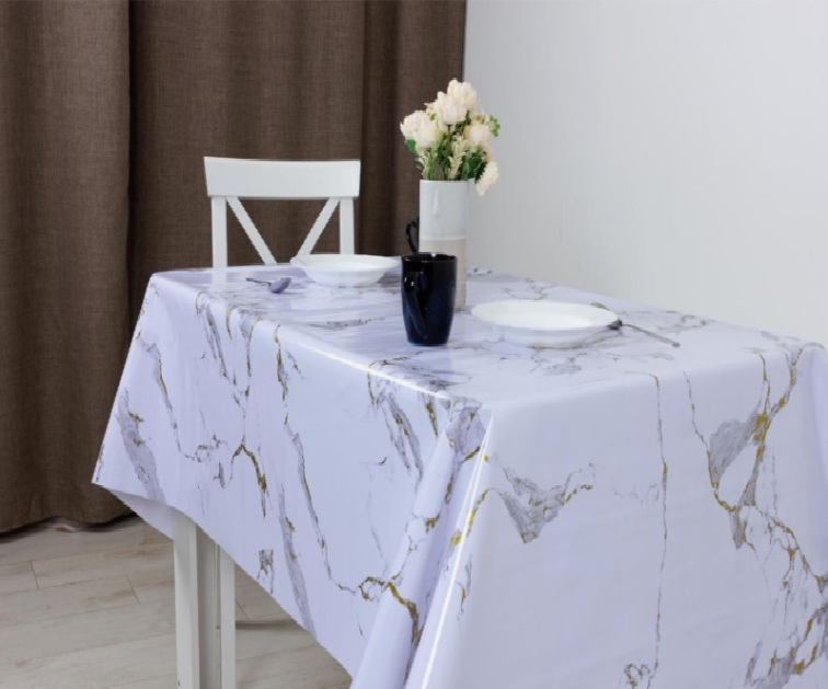 Клеенка Глянец Мрамор Гуанси на тканевой основе 1,4х20м 705365