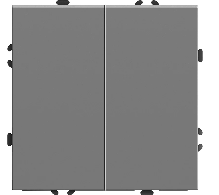 Выключатель "Эмили" 2 СП платиново-серый soft touch механизм Stekker RSW10-5104-10