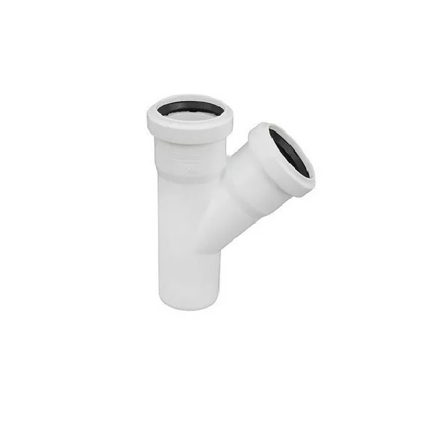 Тройник белая малошумная канализация d50х50/45