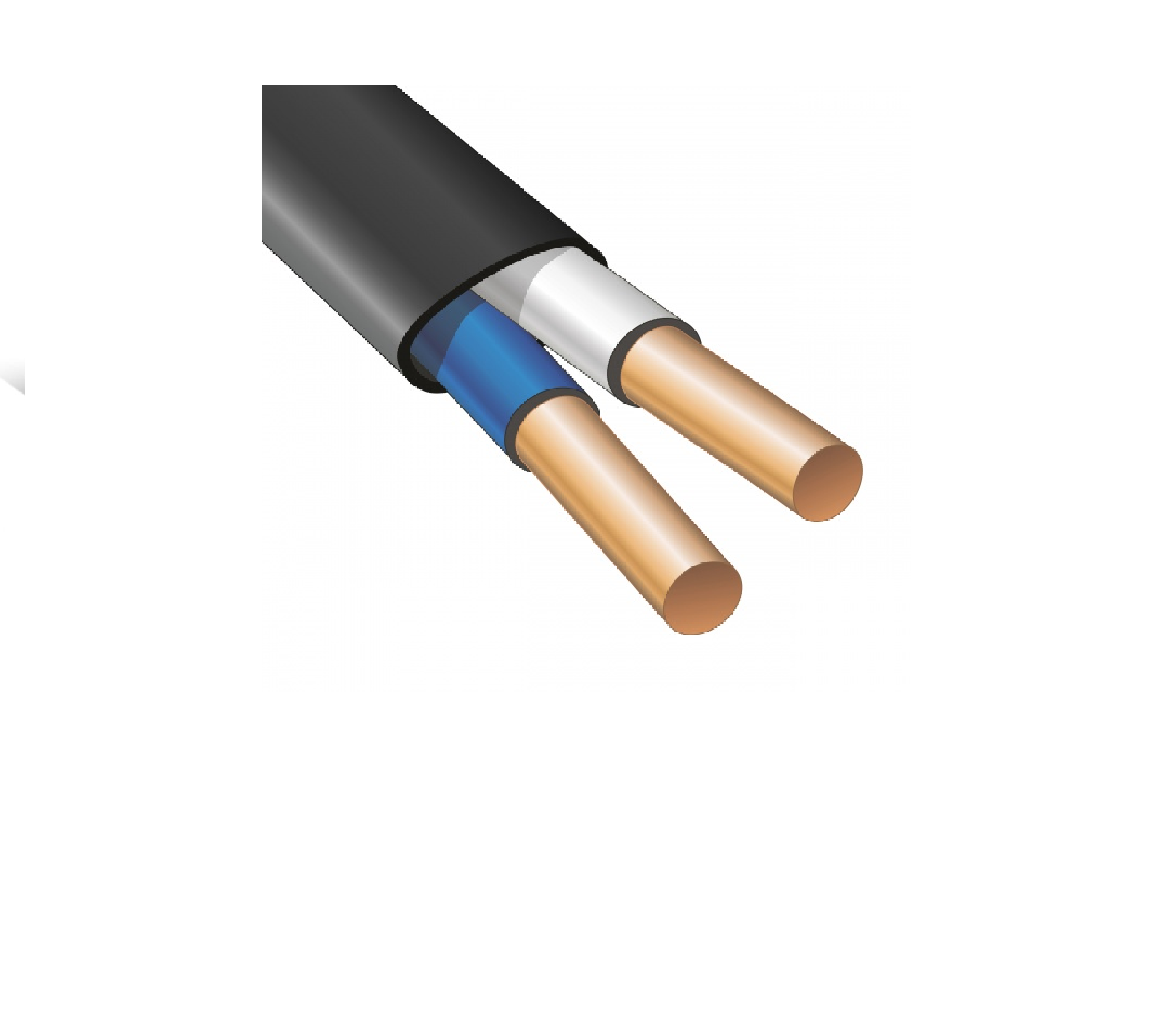 Кабель силовой с мед.жилой ВВГ-НГ 2х1,5-20м (НЕГОР) ТУ 