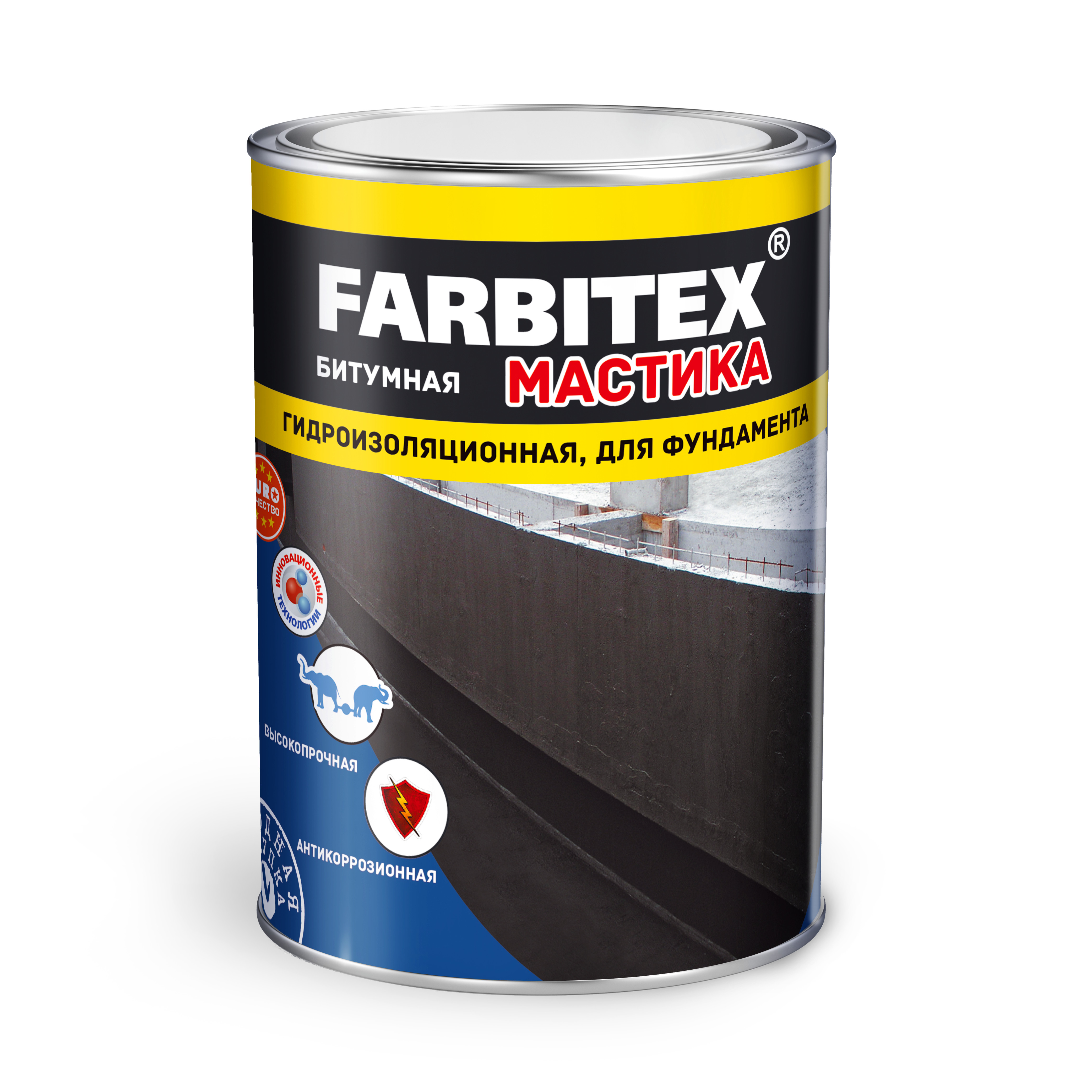 Мастика битумная гидроизоляционная FARBITEX для фундамента 17кг4300003455- купить в АПлайн