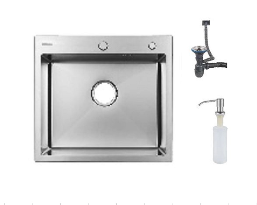 Мойка нержавеющая Zegor 60х50, Сатин (в компл.:дозатор,сифон) ML-6050