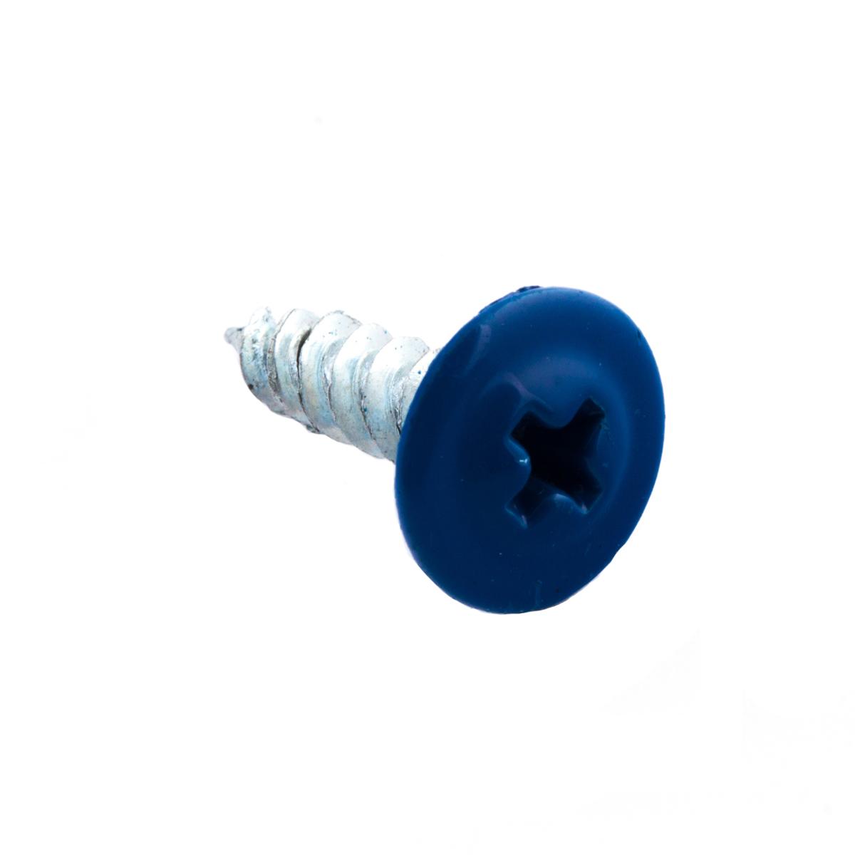 Саморез металл/металл острый 4,2x16 с прессшайбой синий пакет (20шт) Стройбат 232860