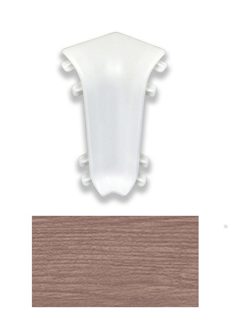 Угол вн. для плинтуса "Идеал Комфорт" 55мм (2 шт во флоупаке.), 207 Дуб кофейный