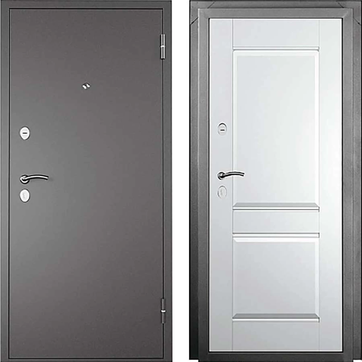 Дверь металлическая Титан 2Ф Графит / Арктик 2050х960-R правая
