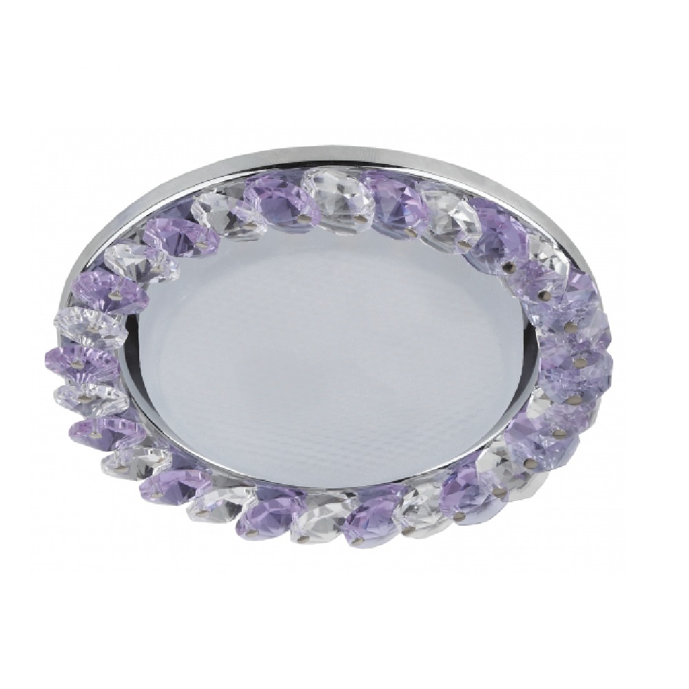 СВЕТИЛЬНИК ВСТР. "ЭРА" DK85 CH/WH+PU "ЭРА"ДЕКОР GX53  13W  ХРОМ-ПОРЗРЧН ФИОЛЕТ  1663 /663/ - DK85 - купить в АПлайн