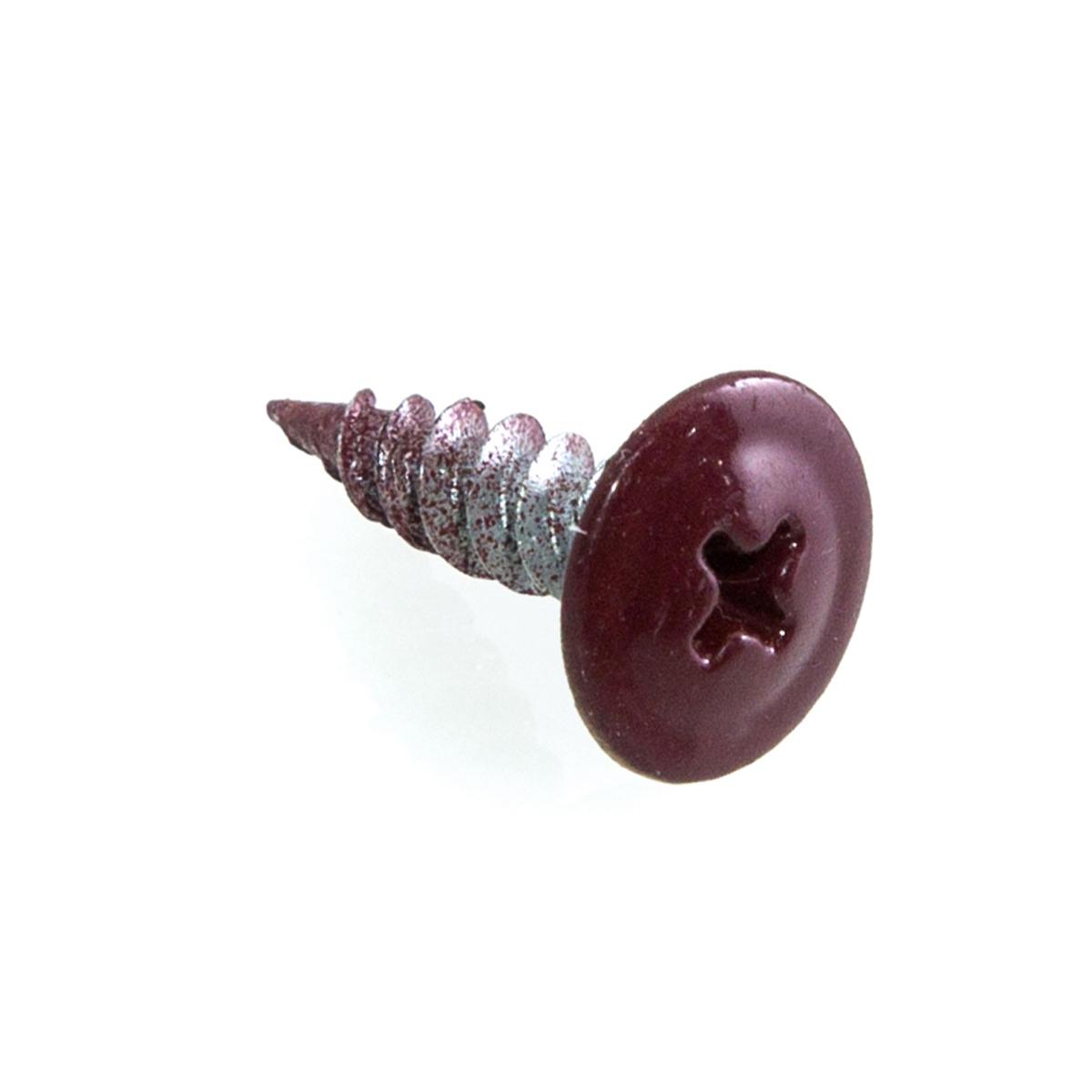 Саморез металл/металл острый 4,2x16 с прессшайбой темно-красный пакет (20шт) Стройбат 232830